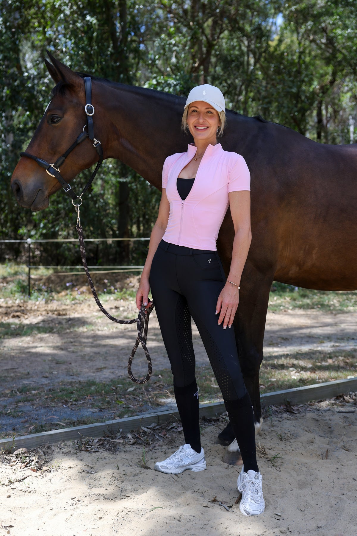 Zip Up Training Top - Short Sleeve Pink