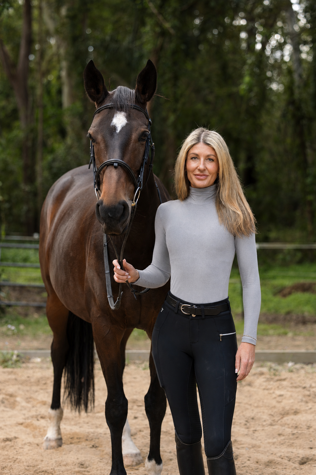 Active Turtleneck Top - light grey