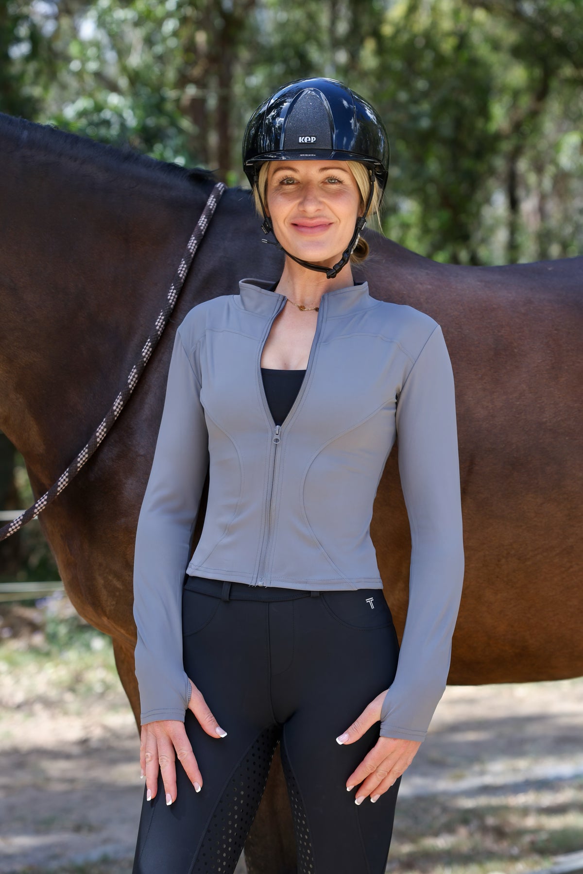 Zip Up Training Top - Long Sleeve Grey